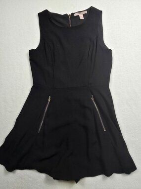 Forever 21 Black Sleeveless Romper Zipper Pockets Womens Size S